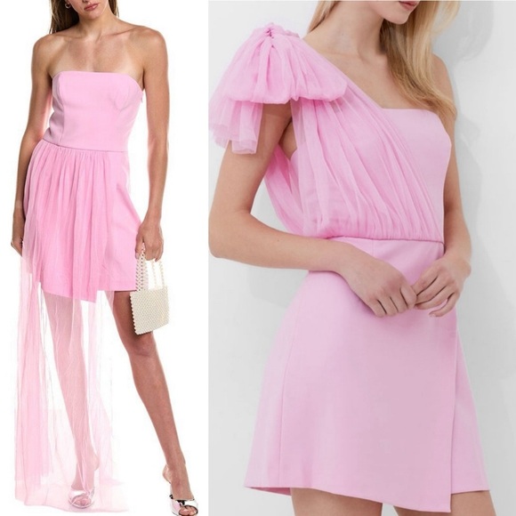 French Connection Whisper One Shoulder Tulle Dress Size 10 - Picture 1 of 8